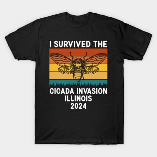 I Survived The Cicada Invasion Illinois 2024 T-Shirt